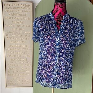 KALIKO Abstract Blue and White Blouse